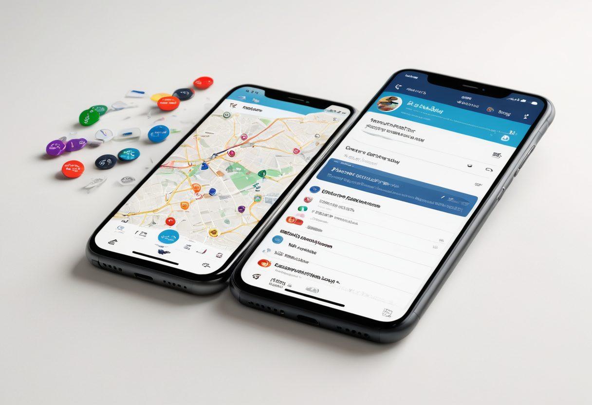 A sleek, modern smartphone displaying the DMV Virginia website with vibrant news icons and notifications popping up. In the background, a digital map of Virginia with colorful pins marking key DMV locations. Overlay elements include a clock and calendar to signify timeliness. The color palette is bright and engaging, emphasizing technology and accessibility. super-realistic. vibrant colors. white background.